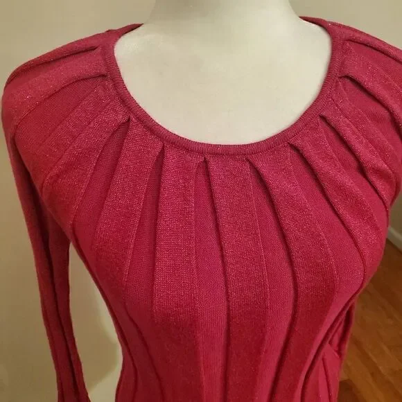 Joseph A. Sparkly Pink Stretchy Vintage Top M - Picture 3 of 11